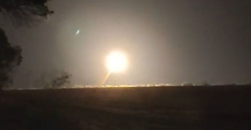 An image from a video posted by Ukraine's President Volodymyr Zelensky on 1 October 2026, purporting to showing the first combat use of Fire Point's FP-7 tactical ballistic missile.