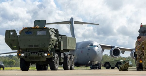 An Australian Army HIMARS during a rapid-deployment exercise.