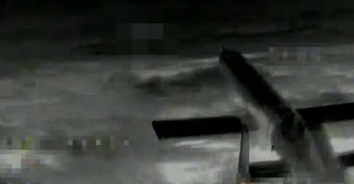 Still image from video shared by Mykhailo Fedorov depicting Russia's Geran-5 OWA UAV moments before being struck by a new interceptor developed by an unnamed defence technology company.