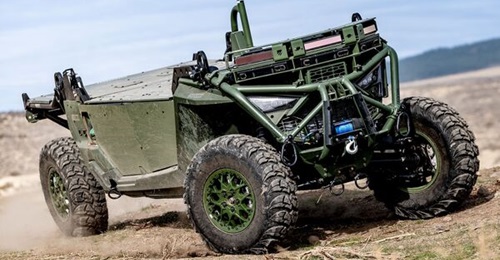 Overland AI's Ibex unmanned ground vehicle is based upon a Polaris MRZR.