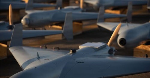 US commanders are exploring how to address 'mass' on the battlefield, and studying use of platforms such as the LUCAS munition, shown here at a base in US Central Command's area.