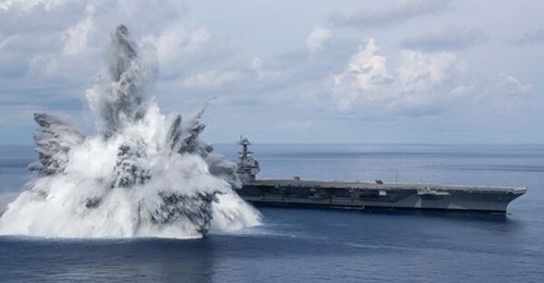 The US Navy says no design shortfalls have yet been identified in analysis of USS 
        
         shock trials testing data.
