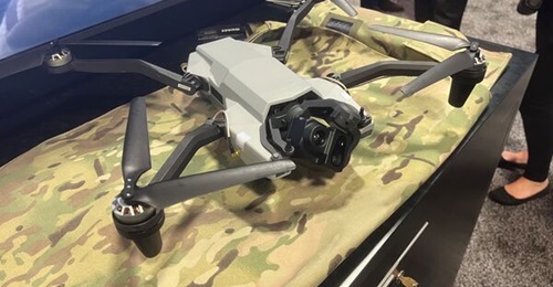 Red Cat Black Widow quadcopter on Red Cat company Quaze's Fox tactical, portable, wireless charging node for short-range reconnaissance and FPV drones