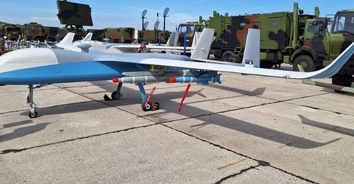 A Serbian CH-95 UAV displayed during the Zastava 2024 event at Batajnica Air Base on 20 September 2024.