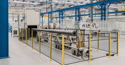 Rheinmetall's new UK Gun Hall in Telford has a peak production capacity of 245 barrels for both 120 mm and 155 mm weapon systems.