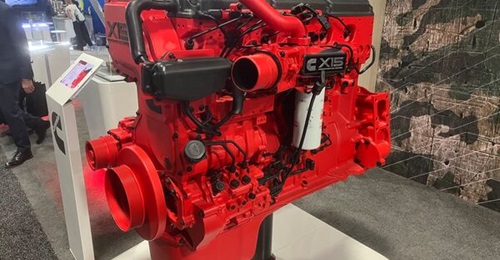 The Cummins X15 Performance Series diesel engine, developing 525-565 hp, on display at the AUSA annual conference in October 2026.
