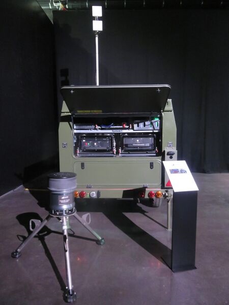 Kraken's Sentinel Intruder Detection System with expeditionary trailer, shown at Apex Europe 2026.