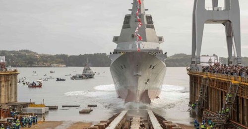 Launching of the Spanish Navy's second frigate in the F-110 Bonifaz-class, Roger de Lauria (F-112), in the Ferrol Estuary in Spain on 27 October 2026.
