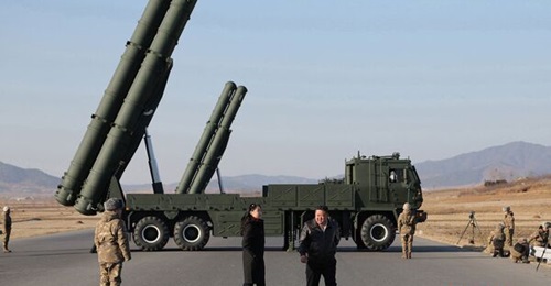 North Korea's 600 mm KN-25 MRL system is pictured at a live-fire event during January 2026.