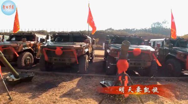 
        A screengrab from footage released by the
        PLA Daily
        on 29 June showing that a mortar-carrying variant of the CTL181A protected vehicle has entered PLAGF service.
       (PLA Daily)