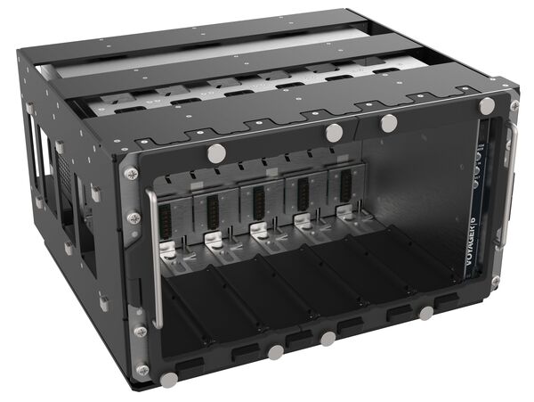Klas Telecom's Voager 6 C5ISR networking chassis, capable of enabling seamless integration of tactical communications systems into military ground vehicles without requiring vehicle modifications.  (Klas Telecom)