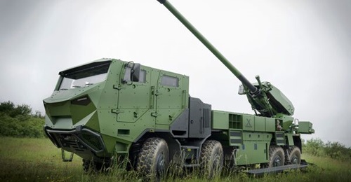Nexter and Malaysian firm ADS are planning to collaborate on the CAESAR 155 mm artillery system, seen here integrated with a Tatra 8×8 chassis.