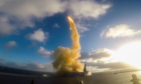 The French Navy Horizon-class anti-air frigate FS
Forbin
detected, tracked and destroyed a supersonic target with an Astor 30 missile on 21 May 2021 during exercise ‘Formidable Shield 2021'.
(Marine Nationale/Rachel Bodier)