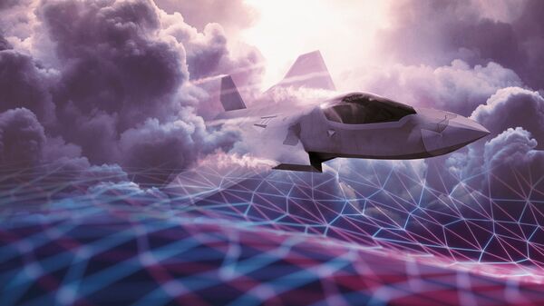 Conceptual artwork showing the future Tempest fighter operating in a networked environment. The Nexus combat cloud that the UK has developed to link this and all other assets across the future battlespace is now ready for operational use, the chief of the RAF said. (BAE Systems)
