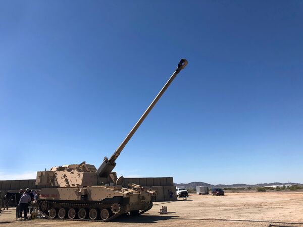 Shown here is the XM1299 prototype zero during a demo at Yuma Proving Ground, Arizona in March 2020. The US Army is in the process of producing four ERCA platform prototypes that build on this early version. (Janes/ Ashley Roque)