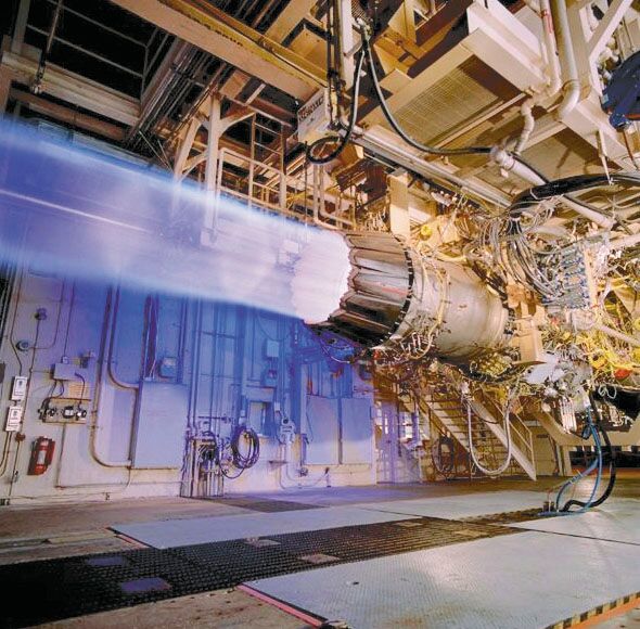 Pratt & Whitney's F135 conventional take-off and landing engine in afterburner on a test stand. The Pentagon is considering F-35 engine alternatives due to the F135's difficult sustainment and an expected need for better propulsion system performance in the future. (Pratt & Whitney)