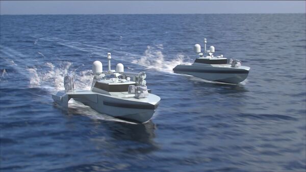 Concept art of the anti-surface and submarine warfare unmanned surface vehicles under development by the Sefine Shipyard and Aselsan joint venture. (Sefine Shipyard, Aselsan)