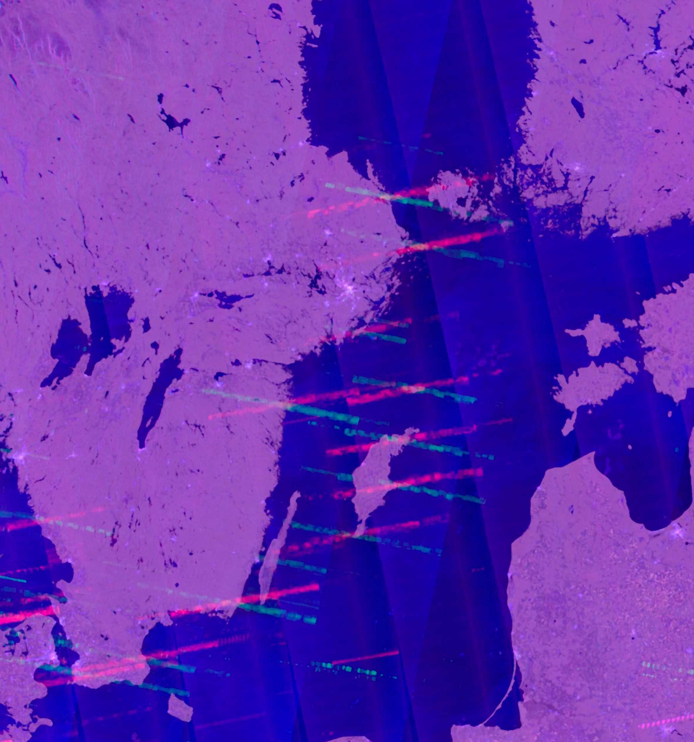 A 22 July 2021 screenshot shows Copernicus Sentinel Imagery manipulated using the Google Earth Engine script, 5 GHz Interference Locator (replaced by C-SAR), with the resulting image showing the Swedish Navy's LCR-2020 coastal surveillance radar sites. The radars – evenly spread along the Swedish coast to provide full coverage of air and maritime traffic in the region – operate between 5.4 GHz and 5.9 GHz and show up in most synthetic aperture radar (SAR) imagery from the S1A/S1B satellites. (Tony Roper)