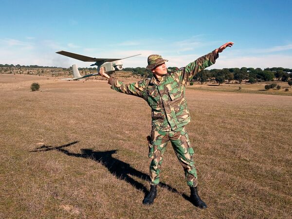AeroVironment's RQ-11B Raven UAS in Portuguese Army service. The USAF placed contracts with AeroVironment to procure Raven spares and Puma 3 AE systems and spares. (Portuguese Army)