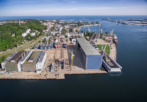 An artist's impression of planned PGZ Naval Shipyard modernisation for Poland's Miecznik coastal defence frigate programme. (PGZ)