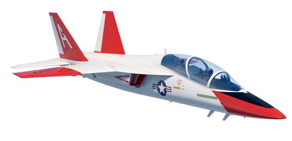 A conceptual image of the Boeing T-7A Red Hawk in US Navy colours. Along with Lockheed Martin and Leonardo, the company is to compete the service's T-45 Goshawk replacement programme. (Boeing)