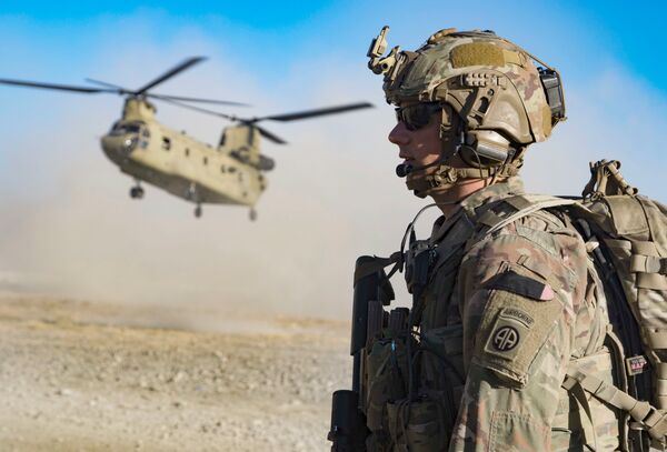 A US Army soldier in southeastern Afghanistan. The US and UK announced on 12 August that they will deploy 3,000 and 600 troops respectively to Afghanistan to help evacuate their civilians and Afghan special immigrant visa applicants. (US Army )