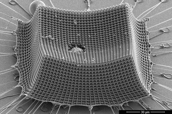 ARL has funded research on nanoarchitectured materials, which could provide benefits in lightness and resilience. (ISN at MIT)