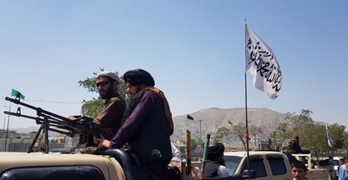 Members of the Taliban patrol the streets of Kabul on 16 August after the Afghan capital fell to the group the previous day.