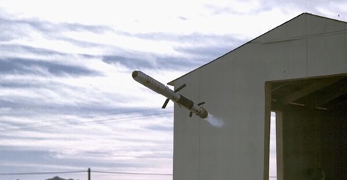 A Saab/Raytheon 84 mm GMM launched from an enclosed space during the fire System Capability Demonstration of the all-up GMM round at Yuma Proving Ground, Arizona, in November 2020.
