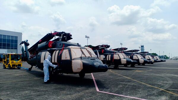 The Philippine Air Force received five more S-70i Black Hawk helicopters from Poland on 7 June. (Philippine Air Force)