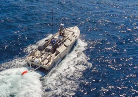 Textron Systems' Fleet-class CUSV is a multimission unmanned surface vehicle featuring a modular architecture, reconfigurable payload bay and high tow force capacity. (Textron Inc)