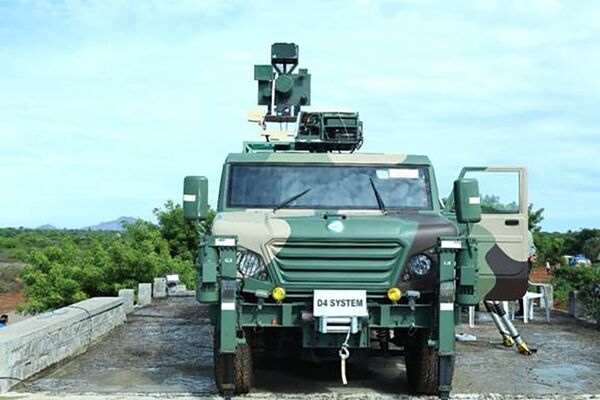 An example of the vehicle-mounted version of the NADS counter-UAV system being acquired by the Indian Navy under a contract awarded to BEL on 31 August. (Via PIB)