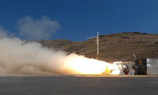 The US Navy Strategic Systems Programs conducted a successful test of the second-stage solid rocket motor on 25 August in Promontory, Utah, as part of the development of the navy's Conventional Prompt Strike offensive hypersonic strike capability and the army's Long-Range Hypersonic Weapon.  (US Navy)