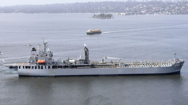 
        Royal Australian Navy's replenishment tanker HMAS 
        Sirius
        . The vessel will be retired in December 2021. 
       (Chris Sattler)