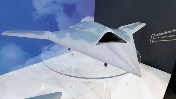 A model of KAI's planned KUS-FC UCAV at the ADEX 2017 defence exhibition in Seoul. The KUS-FC is one of the low-visibility UAV designs currently being developed in South Korea, along with the ADD's Kaori-X stealth demonstrator. The ADD announced on 7 September that it had secured core technology to develop low-visibility, tailless UAVs. (Janes/Gareth Jennings)