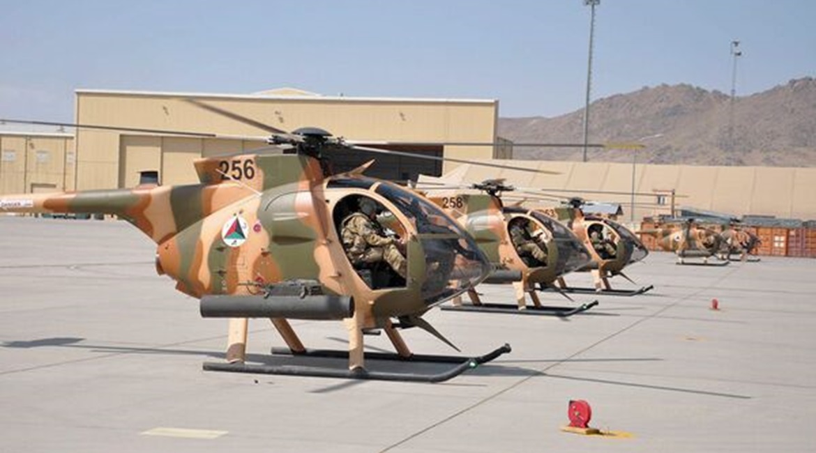 Washington is to transfer to the UAE some of the work needed to support the Afghanistan fleet of MD 530F helicopters. This is part of a wider move to provide 'over-the-horizon' support to Kabul once US troops leave later in the year.