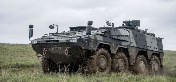 The UK is looking to increase the number of Boxer armoured vehicles it is procuring beyond the 523 it has already ordered. (Crown Copyright)
