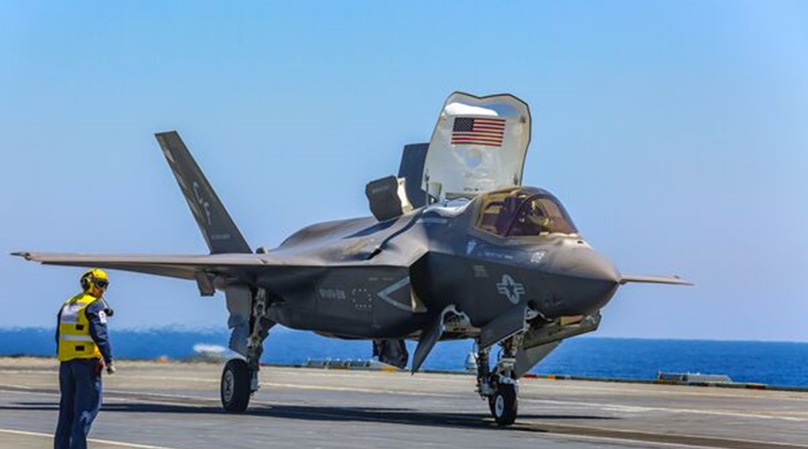 A F-35B accelerates on the ski ramp aboard HMS 
        
         on 8 June. Difficulty sustaining the F-35's engine is contributing to a higher cost per flying hour than originally anticipated, according to a former programme official and a g...