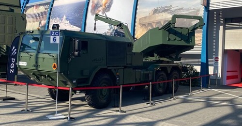 The first full-scale prototype of the Homar-A MLRS launcher was unveiled at MSPO 2023.