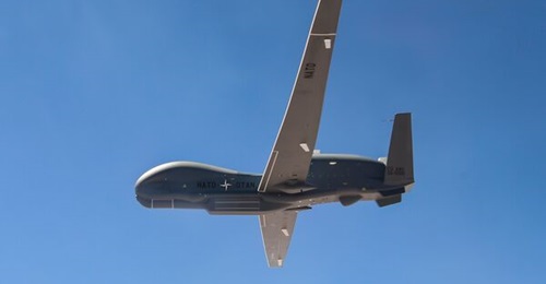 A file photo of a NATO RQ-4 Phoenix UAV that flew along the Finnish-Russian border for the first time on 13 September.