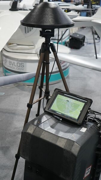 DDD (Drone Detective & Disabilitating System), pictured above from TADTE 2023, can detect UAVs within a range of 25 km.