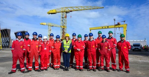 Work has begun revamping Harland & Wolff's yard in Belfast to support construction of a new class of three Fleet Solid Support ships for the UK Royal Navy.