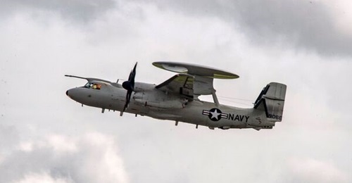 An E-2D Hawkeye prepares to land and be received by the Greyhawks of Carrier Airborne Early Warning Squadron (VAW) 120 on 9 September 2019 at Naval Station Norfolk. This is the first E-2D Hawkeye with aerial refuelling capability to join the fleet, inc...