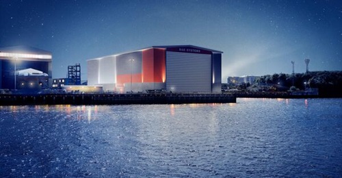 Measuring 170 m long and 80 m wide, the new assembly hall at BAE Systems' Govan shipyard will be large enough for two Type 26 frigates to be constructed side by side.