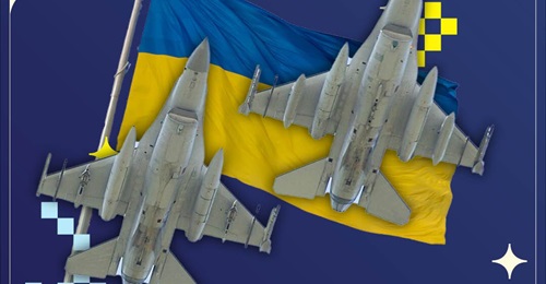 A graphic put out by UK Prime Minister Rishi Sunak in May to mark the announcement by US President Joe Biden that F-16s would be sent to Ukraine.