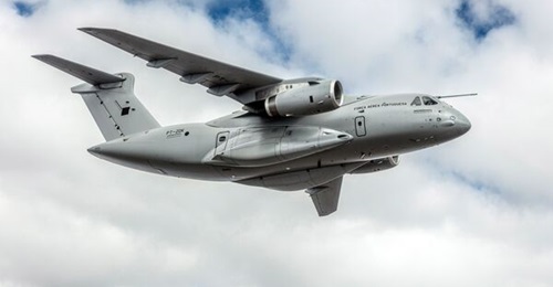 Seen in Portuguese markings, the C-390 is to be pitched to Sweden by Embraer and Saab.