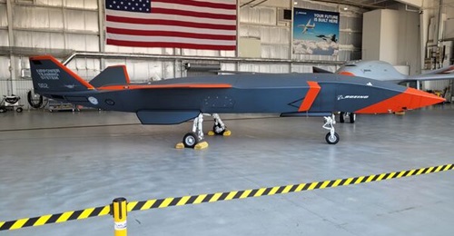 The Boeing MQ-28 Ghost Bat at MidAmerica Airport, Illinois. Boeing is using the MQ-28 to experiment UCAV-related technology, and the aircraft may find further use as tactics, techniques, and procedures testbeds.