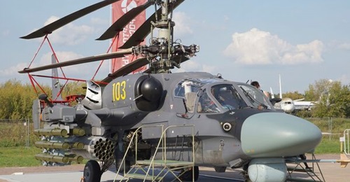 The Ka-52K marinised combat helicopter.