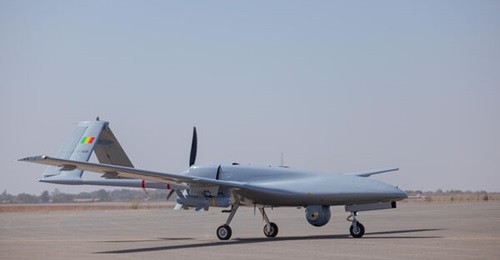 One of the Bayraktar TB2 UAVs that was displayed during the reception ceremony on 4 January.