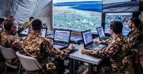 The Italian Army operating SitaWare HQ, known internally by the army as Imperio, during military exercise 'Cursor 2023'.